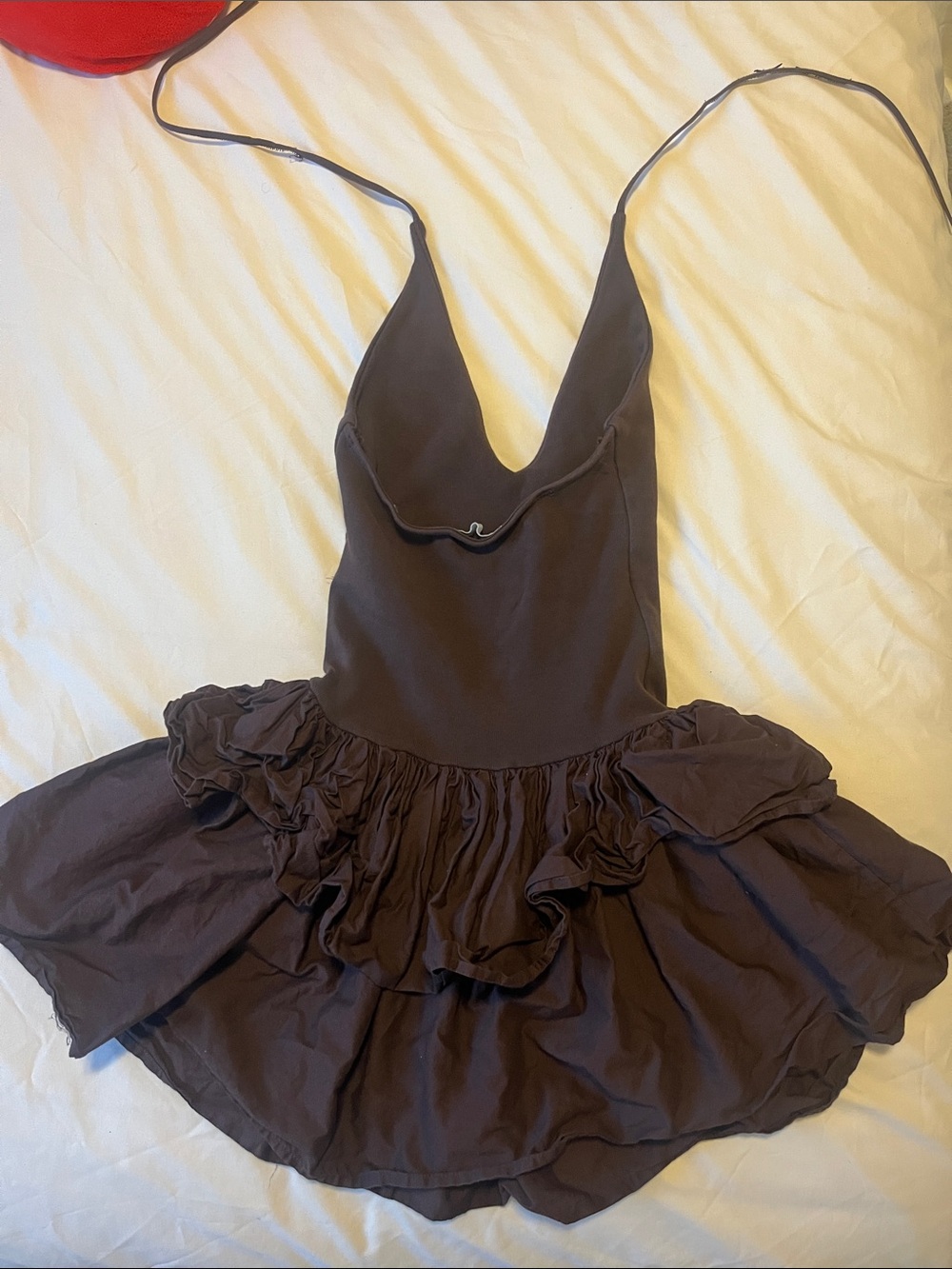 Zara Black Halter Ruffle-Trim Mini Dress - Picture 3 of 4